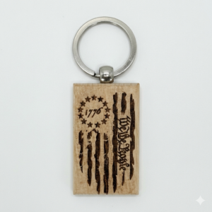 Wooden Keychain - 1776 We the People Flag