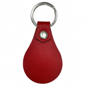Leather Keychain - Tear Drop Red